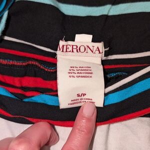 Merona Maxi Skirt - Black, Red, Blue Stripes